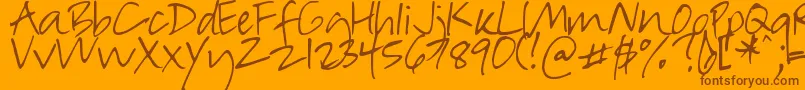 DjbInSuchARush Font – Brown Fonts on Orange Background