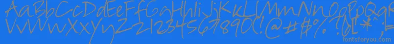 DjbInSuchARush-Schriftart – Graue Schriften auf blauem Hintergrund