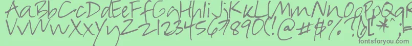 フォントDjbInSuchARush – 緑の背景に灰色の文字