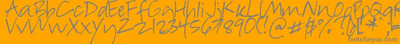 Weitere Informationen zur DjbInSuchARush-Schriftart DjbInSuchARush-Schriftart – Graue Schriften auf orangefarbenem Hintergrund