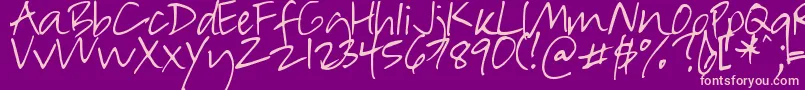 DjbInSuchARush Font – Pink Fonts on Purple Background