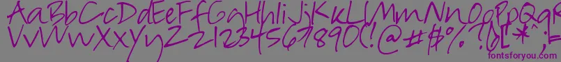 DjbInSuchARush Font – Purple Fonts on Gray Background