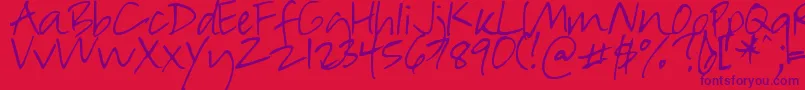 DjbInSuchARush Font – Purple Fonts on Red Background