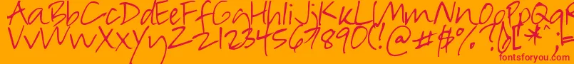 DjbInSuchARush Font – Red Fonts on Orange Background