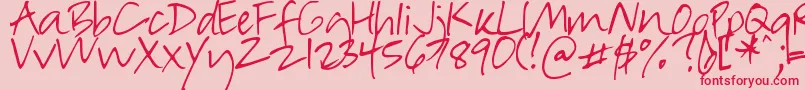 DjbInSuchARush Font – Red Fonts on Pink Background