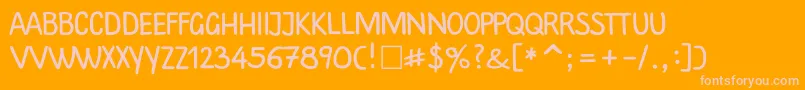 Plainscriptctt Font – Pink Fonts on Orange Background