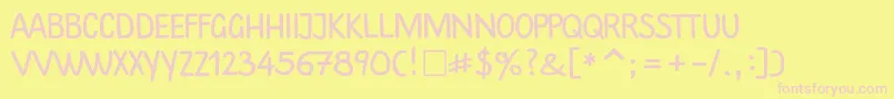 Plainscriptctt Font – Pink Fonts on Yellow Background