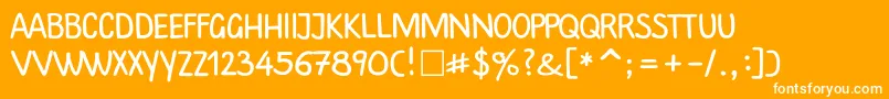 Plainscriptctt Font – White Fonts on Orange Background