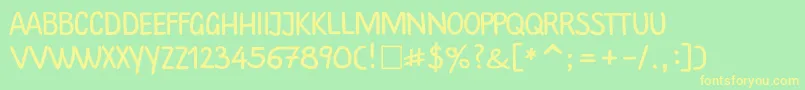 Plainscriptctt Font – Yellow Fonts on Green Background