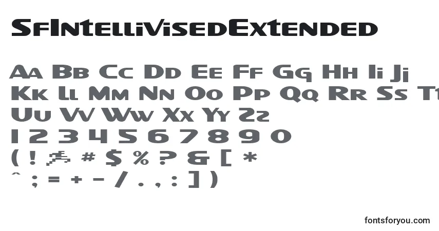 A fonte SfIntellivisedExtended – alfabeto, números, caracteres especiais