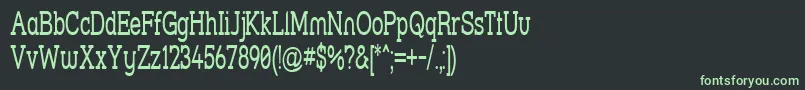 フォントStrslsna – 黒い背景に緑の文字