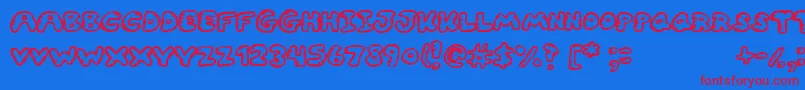 Gwibble ffy Font – Red Fonts on Blue Background