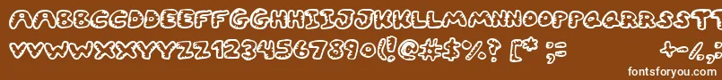 Gwibble ffy-Schriftart – Weiße Schriften auf braunem Hintergrund