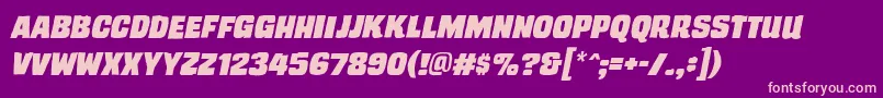 TrashcinemabbItal Font – Pink Fonts on Purple Background