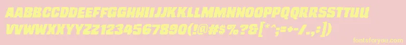 TrashcinemabbItal Font – Yellow Fonts on Pink Background