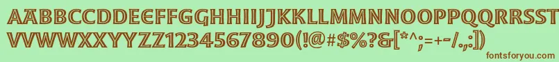 Шрифт MoonglowSemibold – коричневые шрифты на зелёном фоне