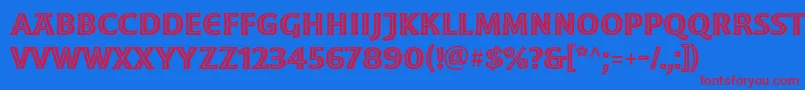 MoonglowSemibold Font – Red Fonts on Blue Background