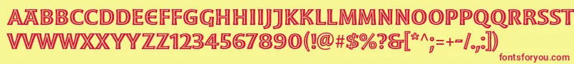 MoonglowSemibold Font – Red Fonts on Yellow Background