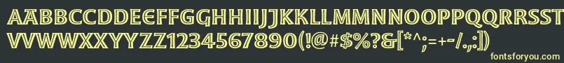 フォントMoonglowSemibold – 黒い背景に黄色の文字