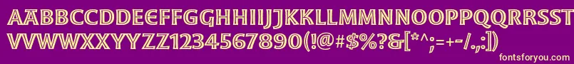 フォントMoonglowSemibold – 紫の背景に黄色のフォント