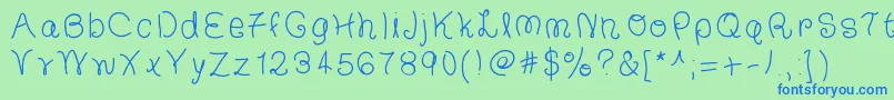 TheFrancescaFont Font – Blue Fonts on Green Background