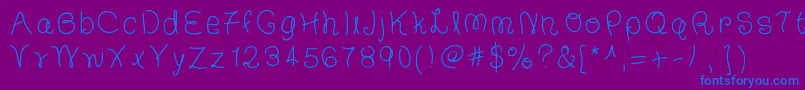 フォントTheFrancescaFont – 紫色の背景に青い文字