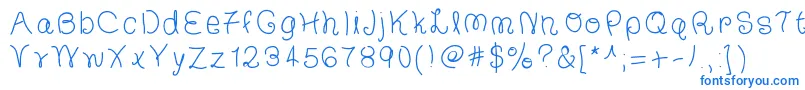 TheFrancescaFont-Schriftart – Blaue Schriften auf weißem Hintergrund
