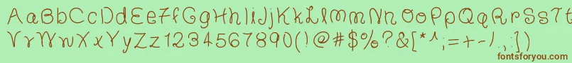 TheFrancescaFont-fontti – ruskeat fontit vihreällä taustalla