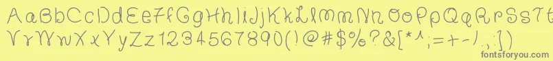 TheFrancescaFont-Schriftart – Graue Schriften auf gelbem Hintergrund
