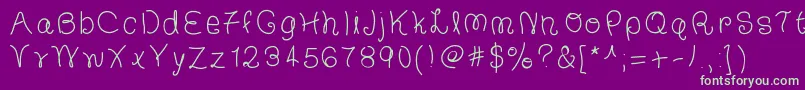 TheFrancescaFont Font – Green Fonts on Purple Background