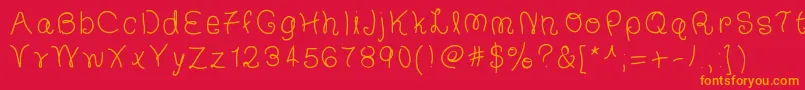 フォントTheFrancescaFont – 赤い背景にオレンジの文字