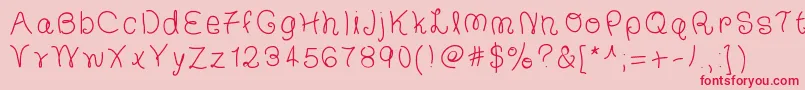 TheFrancescaFont Font – Red Fonts on Pink Background