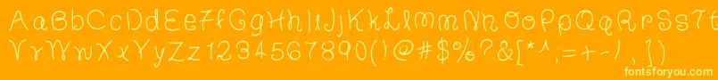 フォントTheFrancescaFont – オレンジの背景に黄色の文字
