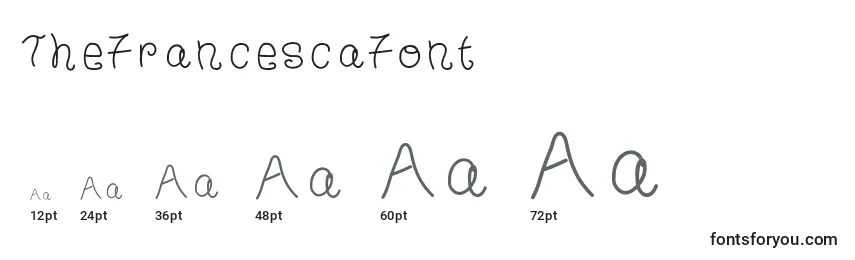 Размеры шрифта TheFrancescaFont