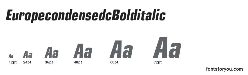 Размеры шрифта EuropecondensedcBolditalic