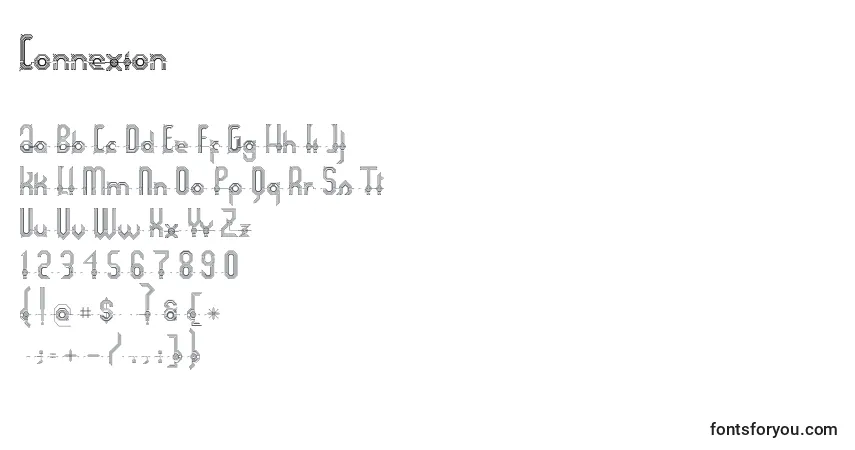 Шрифт Connexion (84596) – алфавит, цифры, специальные символы