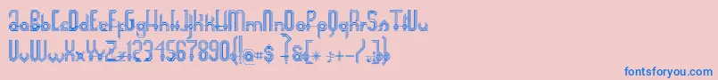 Connexion-Schriftart – Blaue Schriften auf rosa Hintergrund