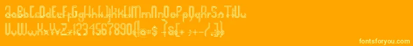 Connexion-Schriftart – Gelbe Schriften auf orangefarbenem Hintergrund