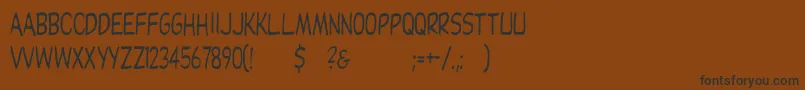 Czcionka Dupuycn – czarne czcionki na brązowym tle