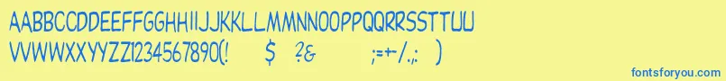 Dupuycn Font – Blue Fonts on Yellow Background