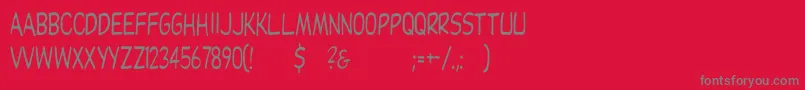 Dupuycn Font – Gray Fonts on Red Background