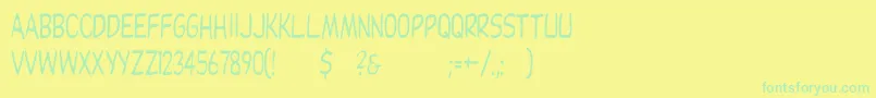 Dupuycn-Schriftart – Grüne Schriften auf gelbem Hintergrund