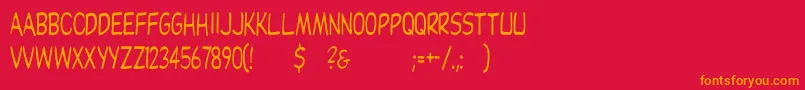 Dupuycn Font – Orange Fonts on Red Background