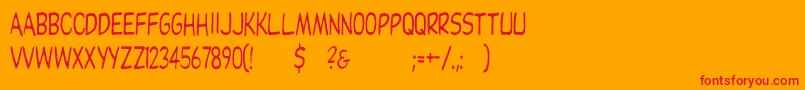 Dupuycn-Schriftart – Rote Schriften auf orangefarbenem Hintergrund