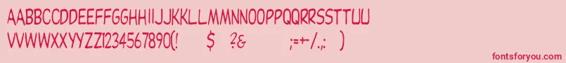 Dupuycn Font – Red Fonts on Pink Background