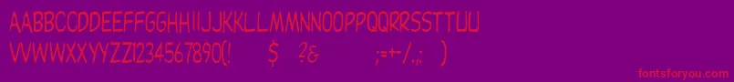 Dupuycn Font – Red Fonts on Purple Background