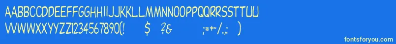 Dupuycn Font – Yellow Fonts on Blue Background