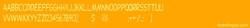 Dupuycn Font – Yellow Fonts on Orange Background