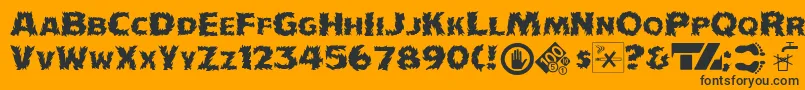 Czcionka IncendiakJ – czarne czcionki na pomarańczowym tle