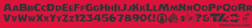 IncendiakJ Font – Black Fonts on Red Background